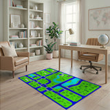 Kids Cartoon Town Roads Play Rug