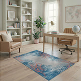Teal Coral Reef Coastal Area Rug