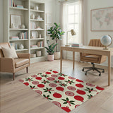 Festive Red Holly Ornament Citrus Rug