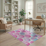Playful Pink Blue Easter Eggs Area Rug