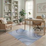 Fluid Blue Teal Abstract Wave Rug