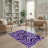 Wavy Purple Wavy Abstract Area Rug