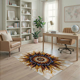 Radiant Sunburst Mandala Area Rug