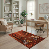 Chibi Puppy Family Autumn Forest Rug