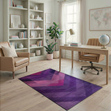 Purple Chevron Geometric Area Rug