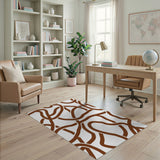 Brown Wavy Abstract Area Rug