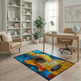 Abstract Geometric Guitar Area Rug