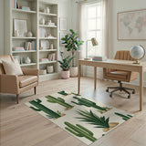 Green Cactus Succulent Desert Area Rug