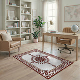 Red Medallion Persian Area Rug with Ornate Borders