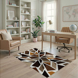 Geometric Modern Brown and Tan Modern Geometric Brown Tan Area Rug