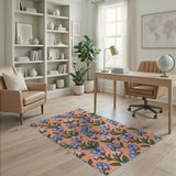 Orange Forget-Me-Not Floral Area Rug
