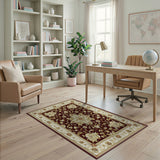 Luxurious Traditional Persian Red Floral Medallion Rug