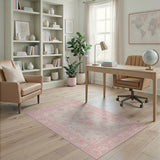 Pink Blush Pink Rose Vine Floral Area Rug