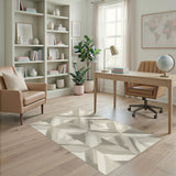 Beige and Neutral Beige Geometric Area Rug