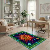 Multi-color and Patterns Cosmic Starburst Area Rug