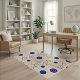 Geometric Modern Blue Teal Geometric Circle Area Rug