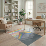 Multi-color and Patterns Rainbow Mountain Geometric Area Rug