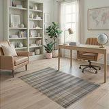 Rustic Farmhouse Brown and Tan Rustic Brown Tan Plaid Area Rug