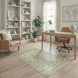Sage Green Persian Garden Floral Rug