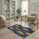 Vibrant Rainbow Balloon Kids Area Rug