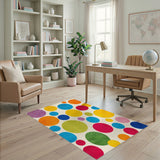 Multicolor Geometric Circles Area Rug