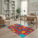 Playful Cartoon Elephants Fish Kids Area Rug