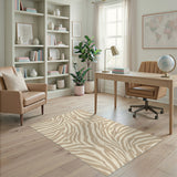 Beige Wavy Zebra Abstract Area Rug