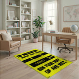 Vibrant Yellow Black Typographic Area Rug