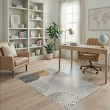 Abstract Grey Blob and Dot Area Rug