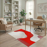 Red Abstract Area Red Abstract Wave Area Rug