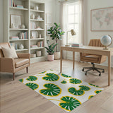 Vibrant Monstera Leaf Pattern Area Rug