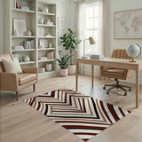 Brown Tan Geometric Zigzag Area Rug