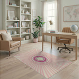 Pink Sunburst Mandala Area Rug