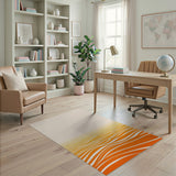 Orange Wavy Gradient Area Rug