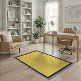 Sunny Yellow Area Rug with Bold Black Border
