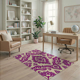 Purple Ornate Persian Motif Area Rug
