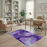 Abstract Area Purple Wavy Abstract Area Rug
