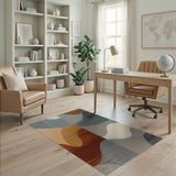 Abstract Wavy Multi-Color Area Rug