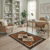 Terracotta Black Ivory Southwestern Area Rug