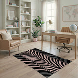 Pink Zebra Stripe Area Rug