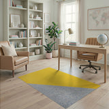 Yellow Grey Diagonal Split Boucle Area Rug