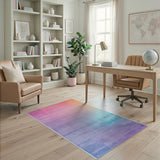 Vibrant Ombre Rainbow Gradient Area Rug