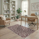 Intricate Maroon Floral Persian Area Rug