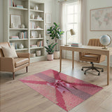 Pink Satin Bow Geometric Tufted Rug