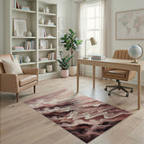 Misty Pink Coastal Cliffs Seascape Rug