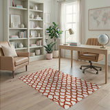 Terracotta Hexagon Geometric Area Rug