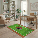 Football Field Helmet Cartoon Area Rug