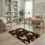 ODIKA Washable Farmhouse Chicken Print Area Rug - Non-Slip Low Pile