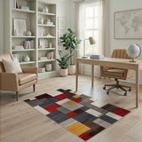 Multi-color and Patterns Multi-Color Geometric Block Area Rug