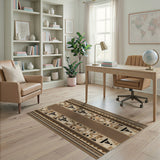 Tan Southwestern Geometric Area Rug